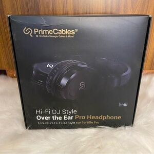 🛍️3/$30 BNIB Primecables  Hi-fy dj style over the ear pro headphones
